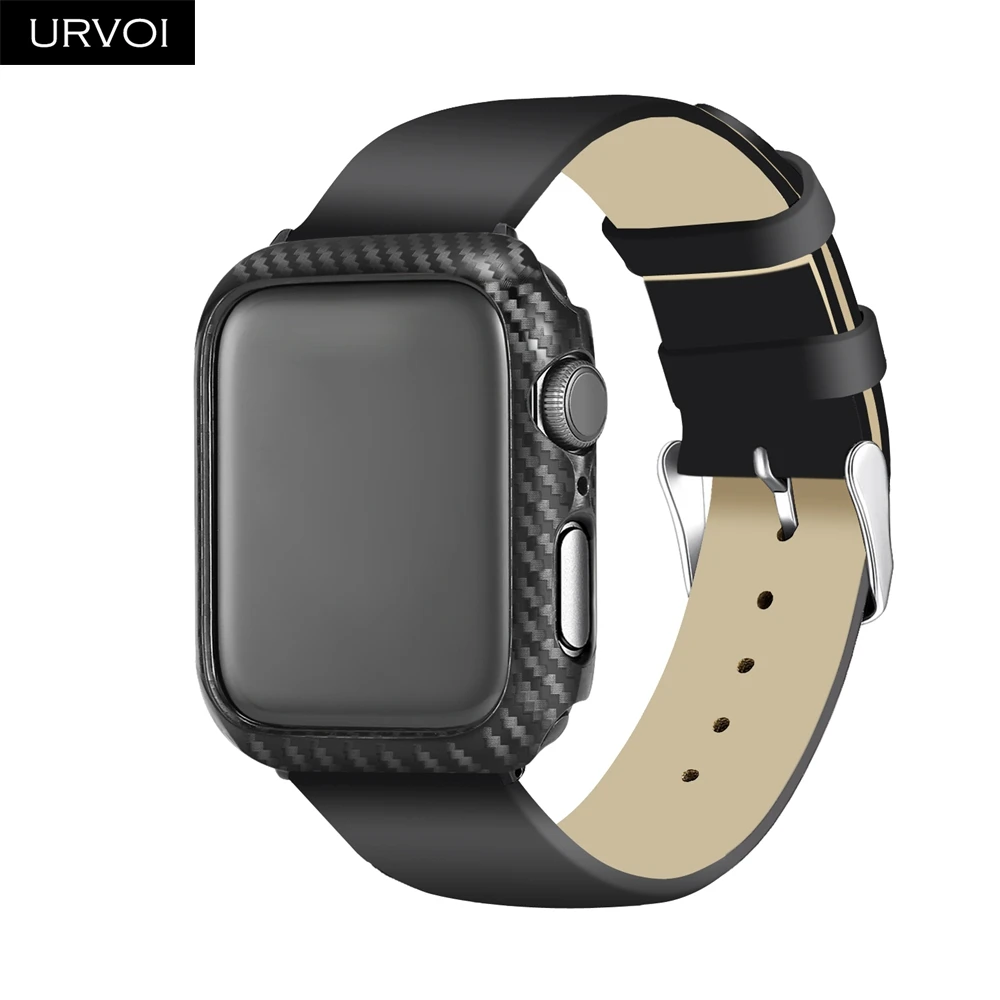 Чехол URVOI для Apple Watch series 6 SE 5 432 пластиковый бампер из углеродного волокна защитный