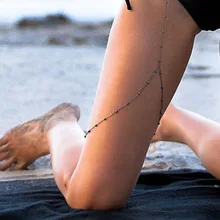sexy body chain accessories belly body thigh chain jewelry women crystal Rhinestone Fashion faux crystal leaf floral body chain