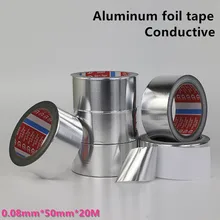 0,08 мм* 50 мм* 20 м проводящих алюминиевой Термальность канал ремонт высокое Температура устойчивостью Фольга