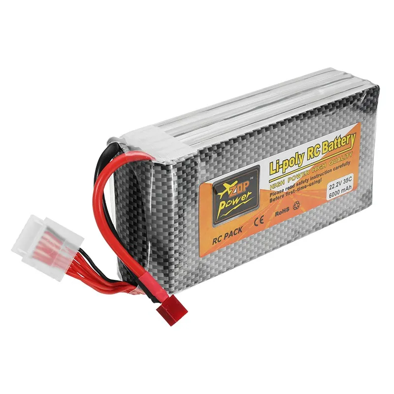 ZOP мощность 22,2 V 6000mAh 35C 6S перезаряжаемая батарея Lipo T разъем для радиоуправляемой модели квадрокоптера вертолета мощность Accs