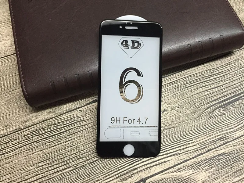 iphone 6 4D 3D tempered glass black