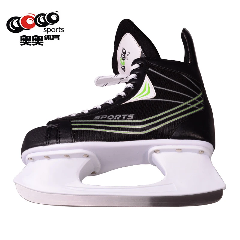 

Professional Men's Adult Ice Skates Shoes With Ice Blade Black Stainless Cold-resistant