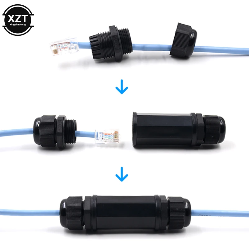 Conector de Cable de red Ethernet RJ45 resistente al agua IP67, adaptador de acoplador LAN de doble cabezal para exteriores hembra Cat5 6 7 8P8C de alta calidad