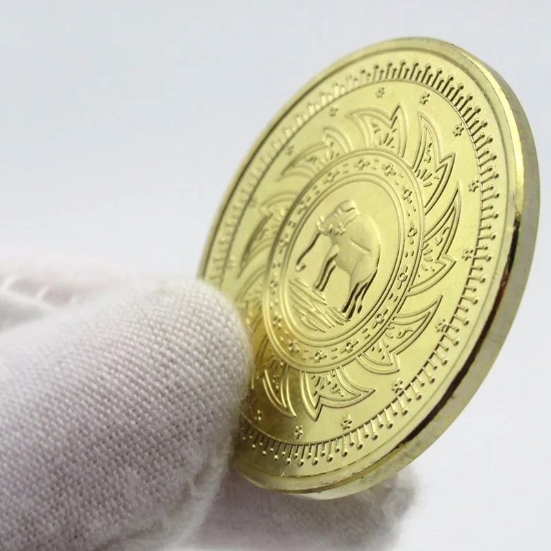 Таиланд позолоченная карта Будды монеты медаль МОНЕТА памятная стальная монета