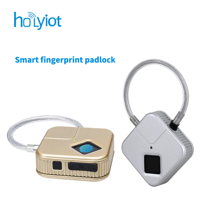 

2019 Hot Sale keyless Fingerprint padlock waterproof Anti-thief lock for bike cabinet suitcase backpack