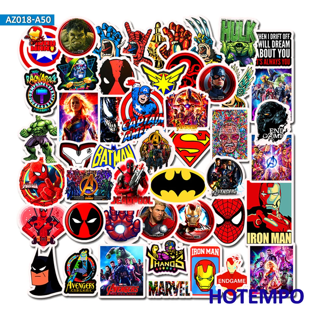 Super Hero Cartoon Comic Anime Stickers Pack Movies Character Men for Mobile Phone Laptop Luggage Skateboard Car Decal Stickers