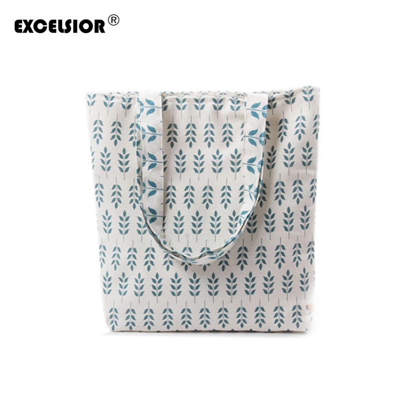 

Handmade Fresh Leathers Printed Cotton Linen Handbags Eco Daily Female Single Shoulder Shopping Bags Tote Women Beach Bags G0881