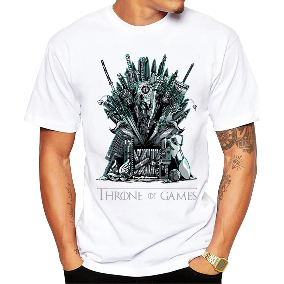 

teeheart 2017 Men's Fashion Short Sleeve Throne of Games Printed T-shirts Tee Shirts Hipster O-neck Tops pa999