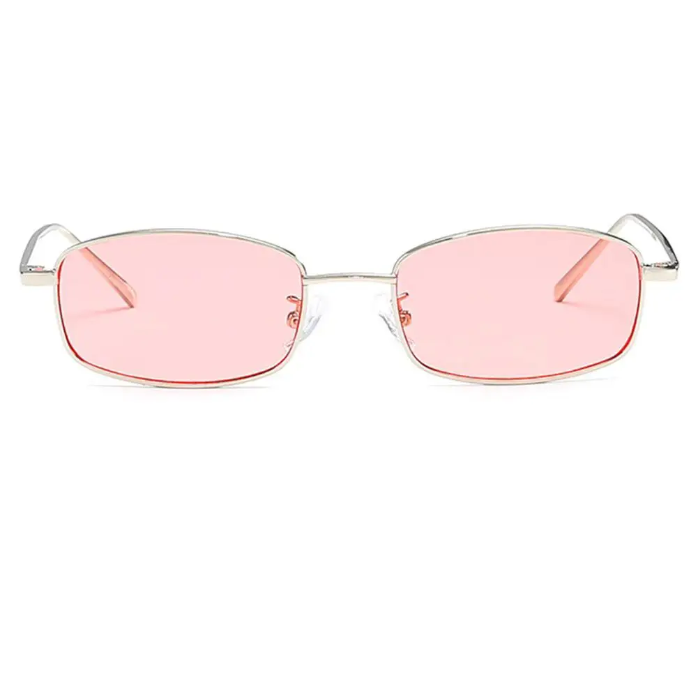 MISSKY Unisex Retro Small Frame UV400 Square Sunglasses Outdoor Glasses Brand Designed Colorful Mental Eyewear SAN0 - Цвет линз: as shown
