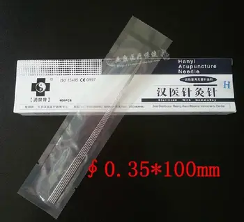 

free shipping HanYi Sterile Acupuncture Needles Single Use disposable elongated needle 0.35*100mm 100 pcs/box mount needle