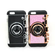 Стиль камера телефон жесткий чехол с украшением для iphone 6 6s длинный ремень веревка задняя крышка