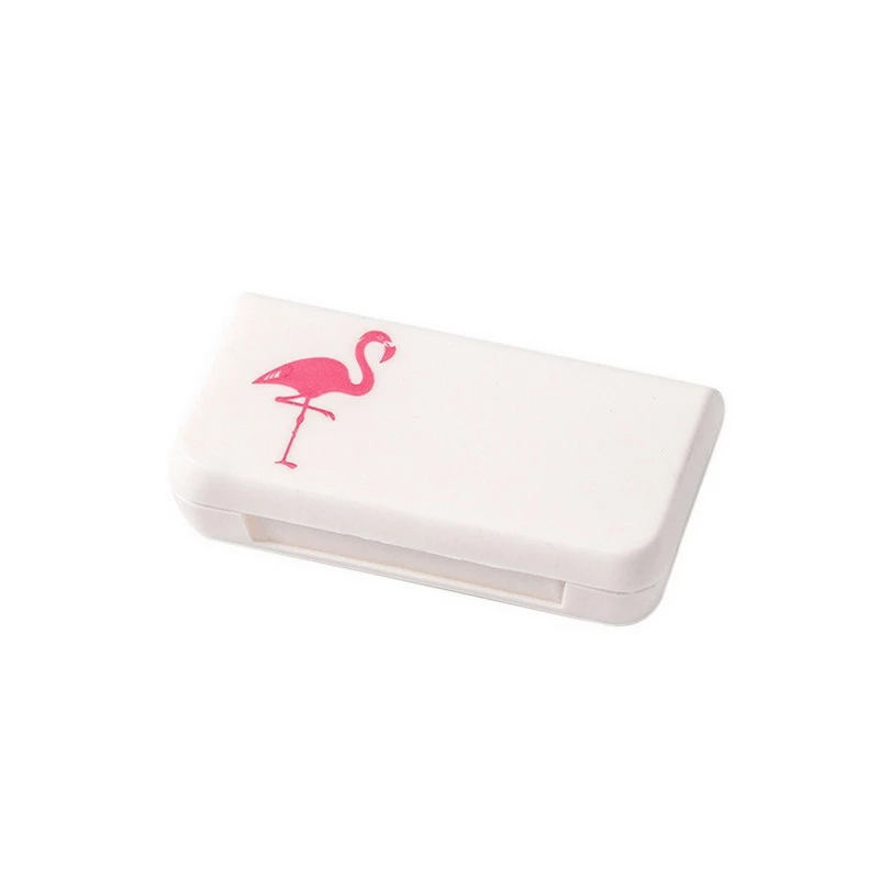 1 шт. Портативный Медицинский Набор витаминные медицинские коробки простой узор пластиковая коробка для таблеток Три Сетки Коробка для хранения Фламинго декоративный кактус - Цвет: A