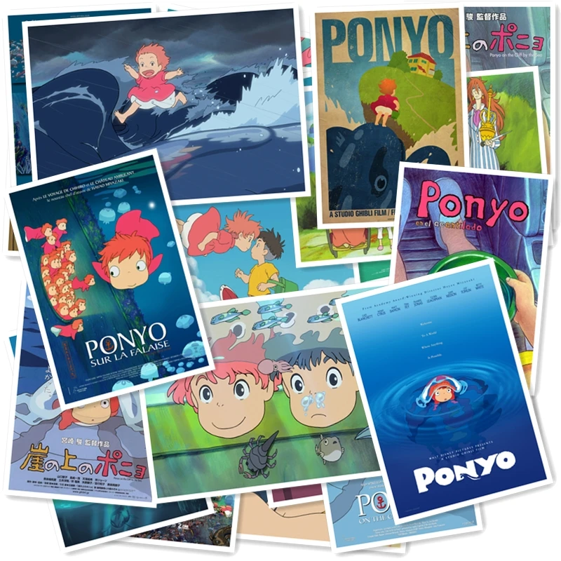A1-60# Ponyo on the Cliff 20/шт. Серия стикеров для домашнего декора, для холодильника, стильный Дорожный чемодан с граффити, стильная Водонепроницаемая наклейка s