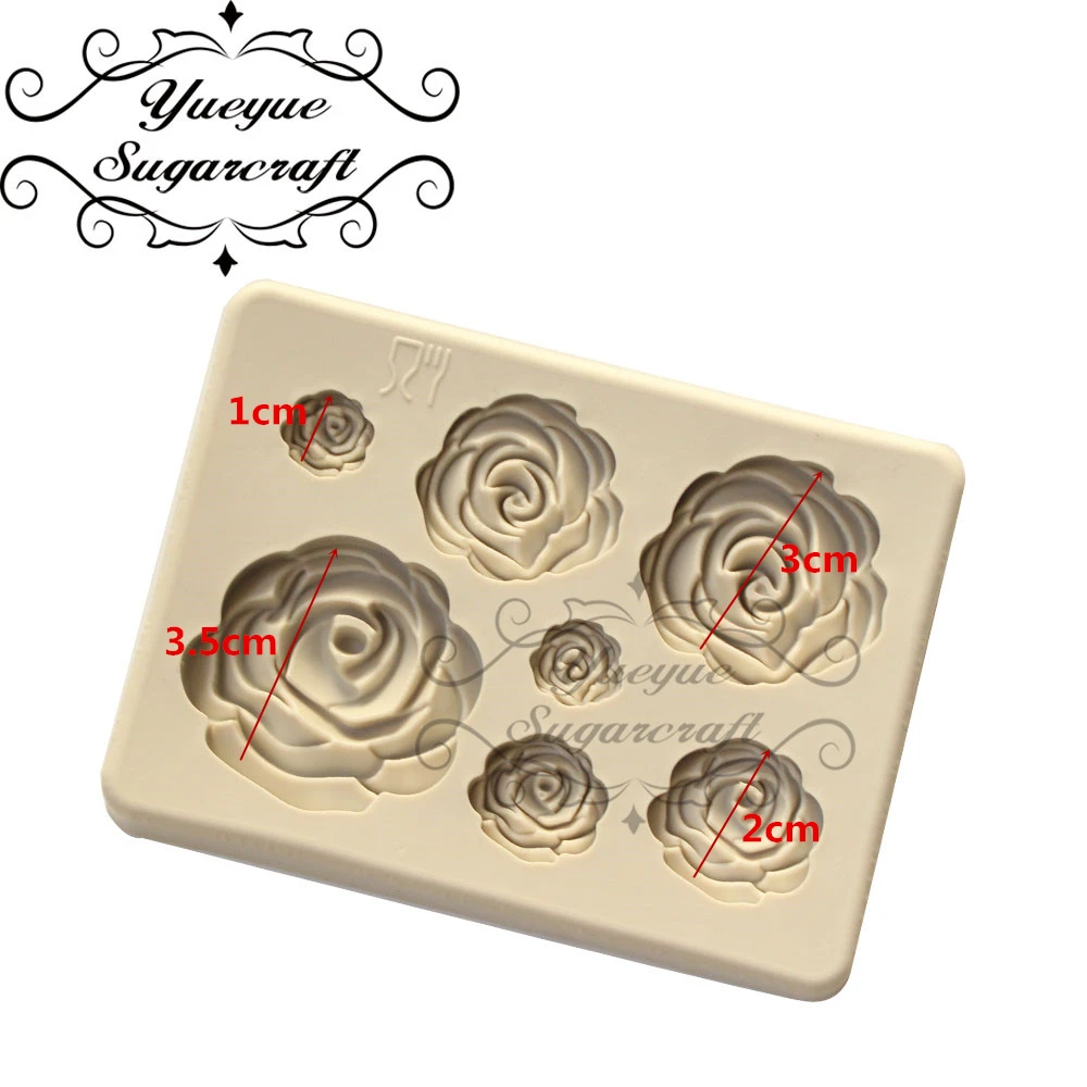 Yueyue Sugarcraft силиконовая форма в виде цветка розы помадка форма для украшения торта инструменты для шоколада confeitaria форма для выпечки аксессуары