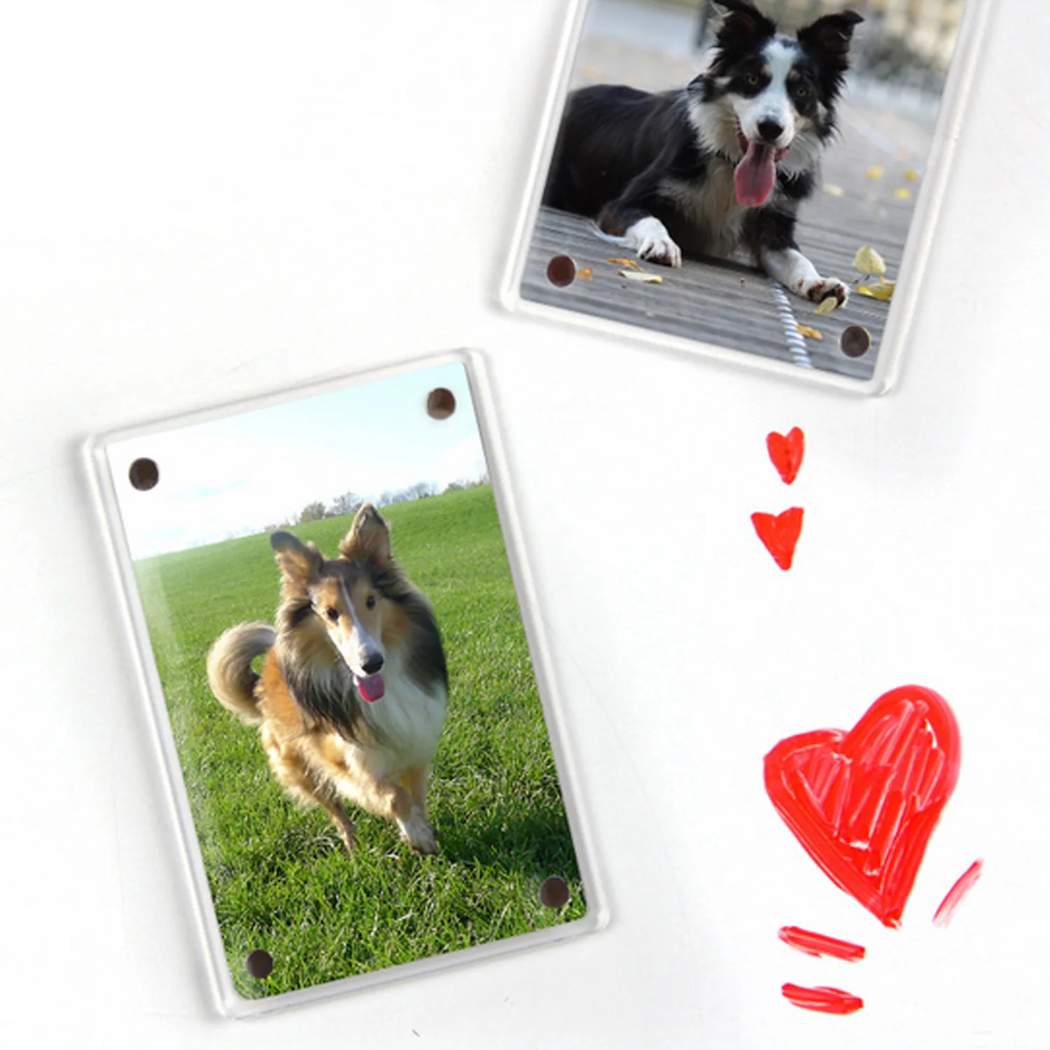 2PCS Acrylic Photo Frame Refrigerator Sticker Photo Frame For