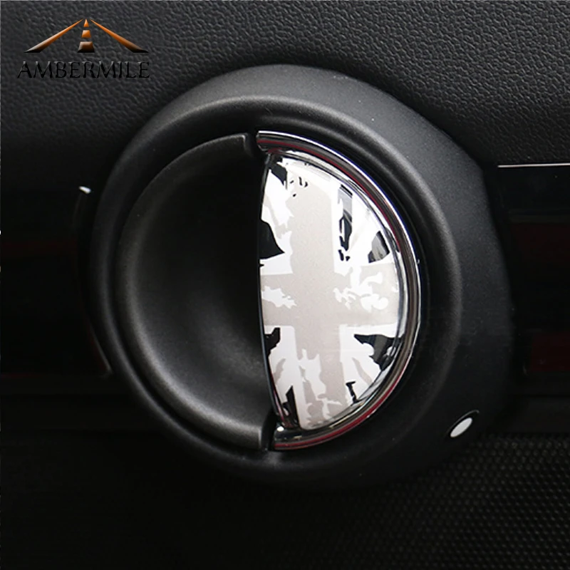 Ambermile 3D эпоксидной смолы для салона автомобиля дверные ручки крышки наклейки для Mini Cooper R56 R55 R60 R61 аксессуары для земляков стайлинга автомобилей