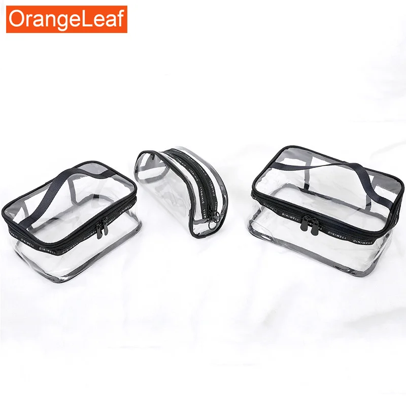 

Waterproof Transparent PVC Bath Cosmetic Bag Women Make Up Case Travel Zipper Makeup Beauty Wash Organizer Toiletry Storage Kit