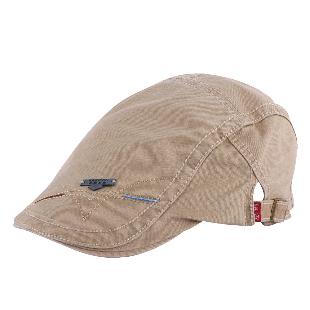 wholesale men fashion Berets High quality cotton embroidery hats solid