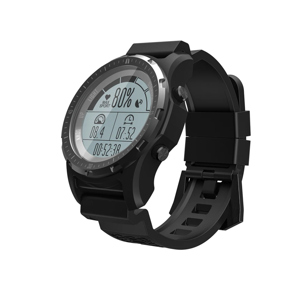 Gps smart watch для мужчин S968 плюс монитор сердечного ритма разные виды спорта умные часы фитнес-трекер поддерживает воздушное давление, высота над уровнем моря Температура - Цвет: black