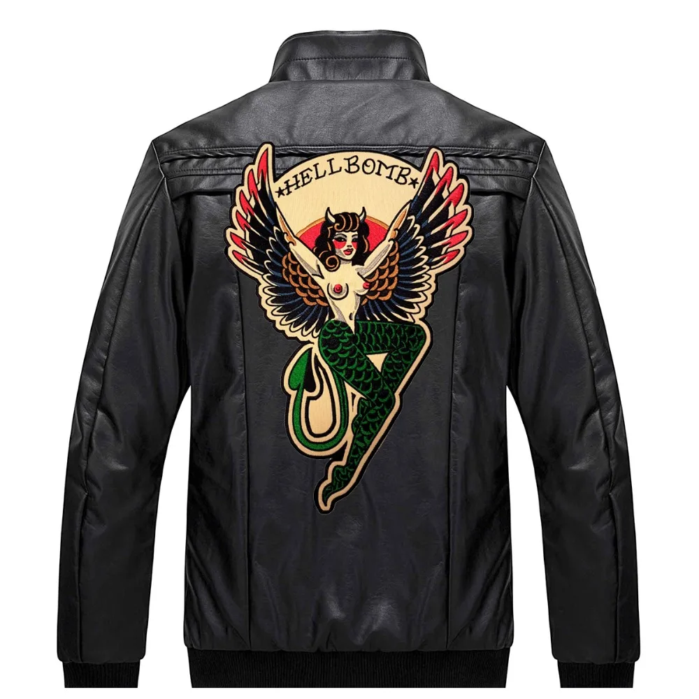Hell Bomb Demon Embroidery Patches Large Size Iron on Sew on backing DIY Design Motorcycle Biker  (2)