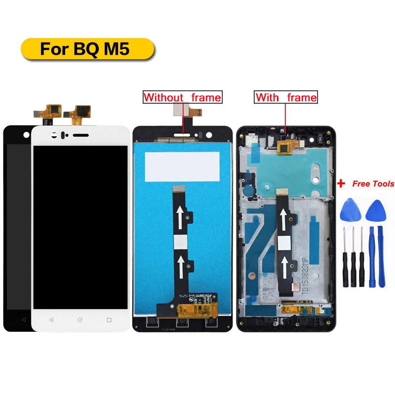 Цена Для BQ M5 font b lcd b font дисплей и сенсорный экран 100% TestedFor BQ Aquaris M5 с рамкой с бесплатными инструментами