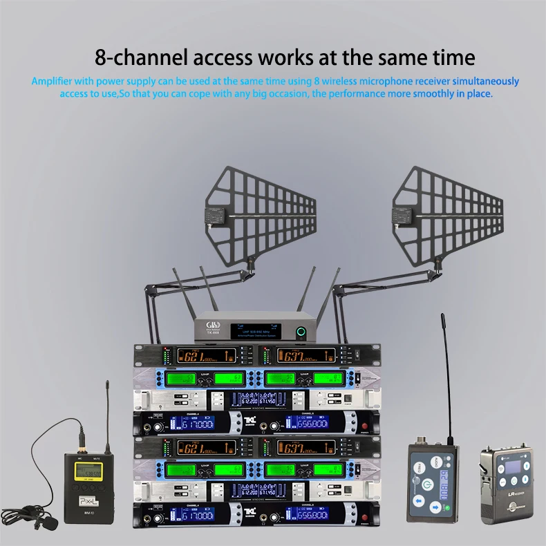 Направленная антенна микрофонный сплиттер коллектор антенна распределитель усилитель для 8 комплектов Беспроводная микрофонная система