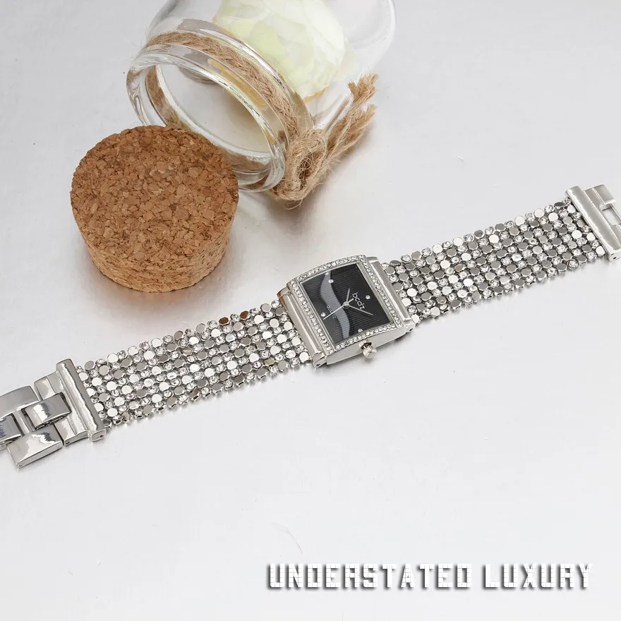 Элитный бренд браслет часы Для женщин Bling Стразы украшения кварцевые часы, мужские часы с Винтаж платье официальная Свадебная вечеринка Relogio Femilino