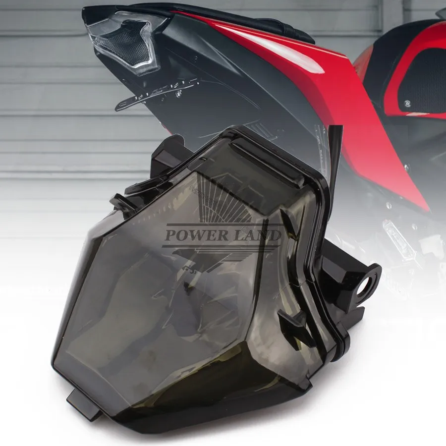 

Motorcycle Smoke Lens LED Integrated Red Brake Stop Warning Taillight+Amber Turn Signals Tail Light For Yamaha R3 R25 MT07 13-15