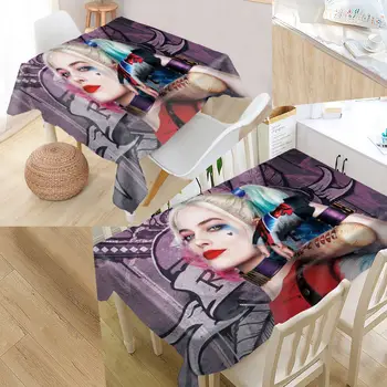 

New Harley Quinn Table Cloth Cartoon Child Party Gifts Waterproof Oxford Fabric Rectangular Tablecloth Home Party Table Cover
