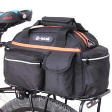 B-SOUL Bicycle Bag Multifunction 14L Bike Tail Rear Bag Saddle Cycling Bicicleta Basket Rack Trunk Bag Shoulder Handbag