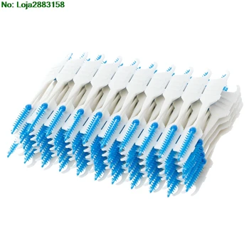 

20-200pcs Double Floss Head Hygiene Dental Silicone Interdental Brush Toothpick