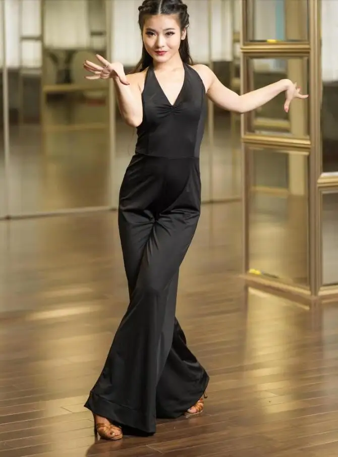 ballroom latin jumpsuit black ballroom dance costume latin dance