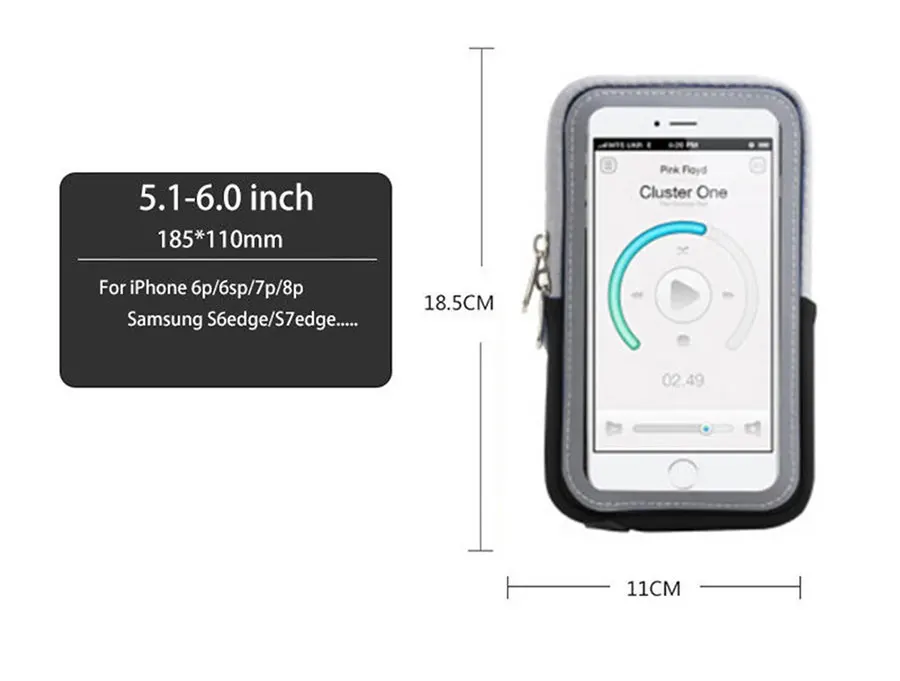 Sport Armband Touch Screen Phone Bag Case Universal for 4-6 inch Mobile Phone Running GYM Arm band Pouch Cover for iPhone Xiaomi (8)