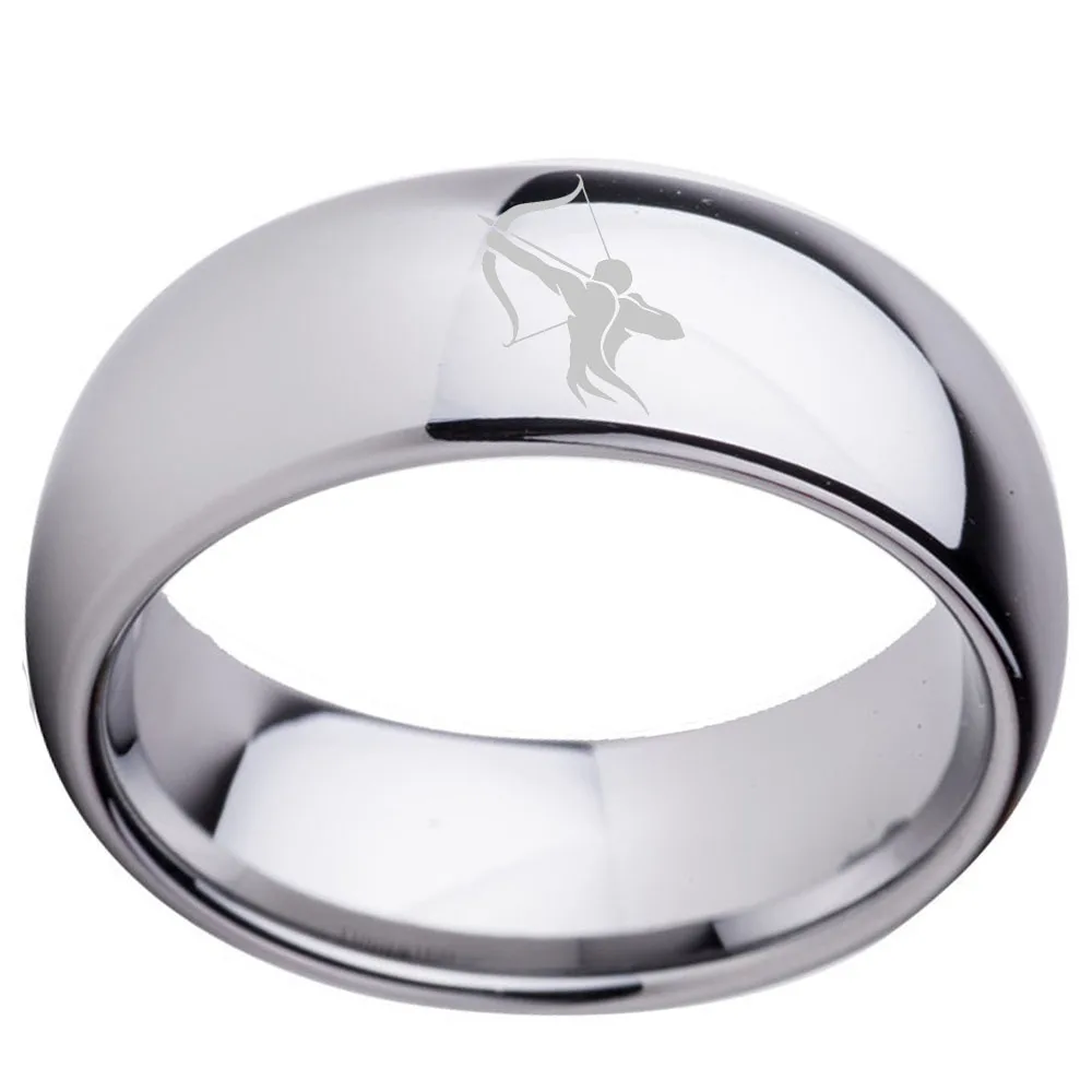 8mm Dome Shiny Tungsten Carbide Wedding 