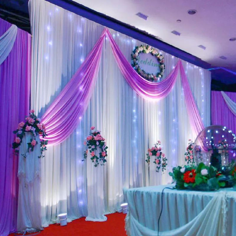 Décoration de mariage 1.5*5 M mariage soie Satin tissu mariage fête d