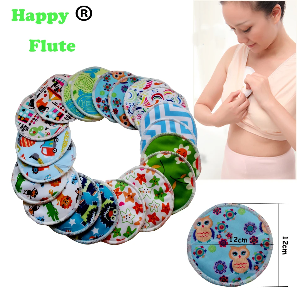 HappyFlute 20pcs Breast Pad New Bamboo Nursing Pads For Mum Washable