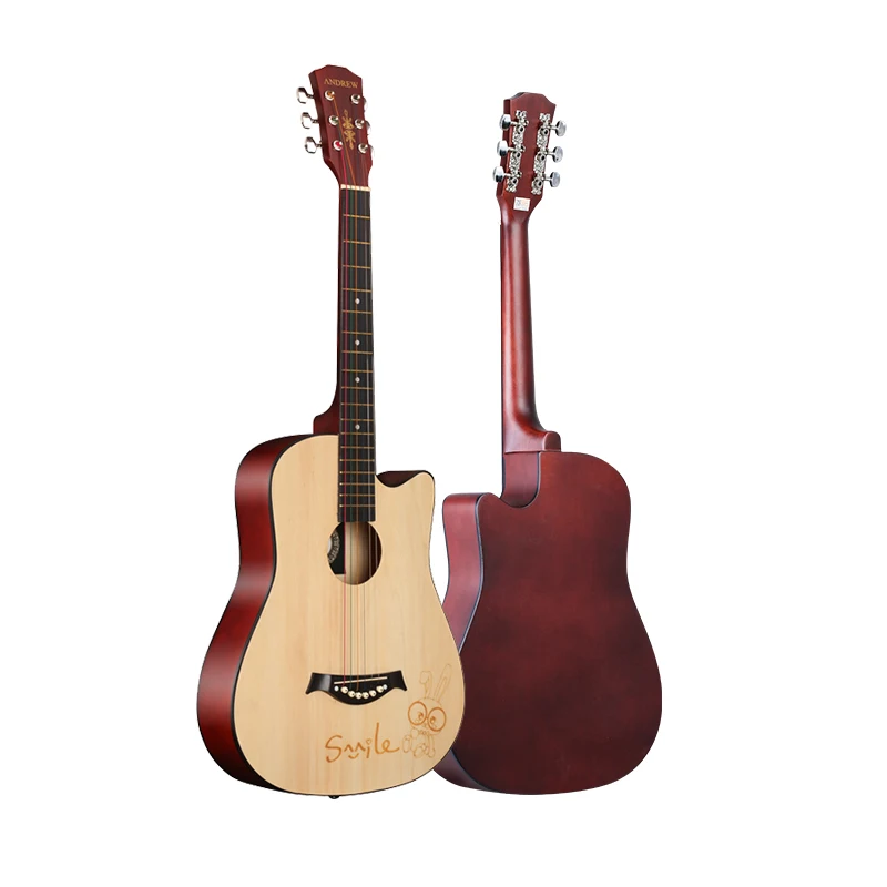 Andrew 38 дюймов Акустическая гитара классического дизайна липа sapele гитара - Цвет: burlywood rabbit