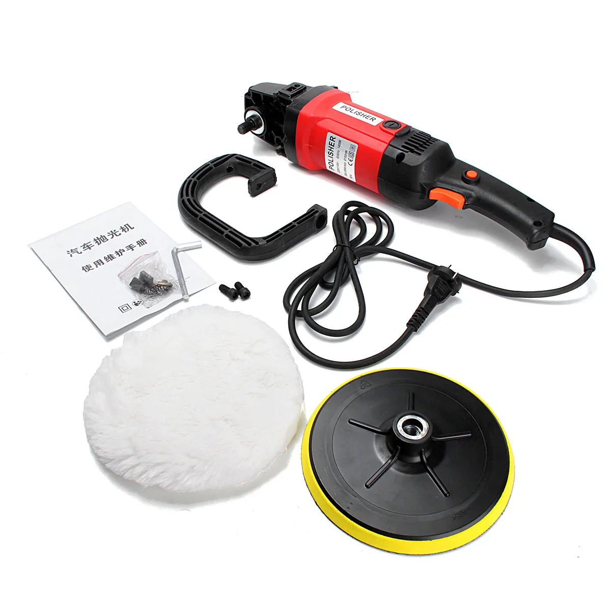 

7'' Electric 6 Variable Speed Car Polisher Buffer Waxer Sander Boat with Sponge leaning Polishing Tool