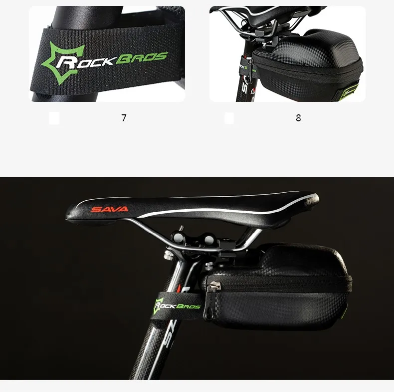 Discount ROCKBROS Road Bike Saddle Bag MTB Mountain Bicycle Seat post Bag Cycling bicicleta Waterproof Seat Tail Pouch Rear Package Black 5