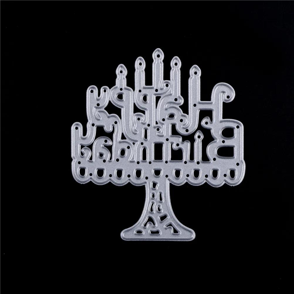 DIY cake candles Scrapbooking Happy Birthday Embossing Metal Cutting Dies Stencils Scrapbooking For Photo Album Paper Card Craft