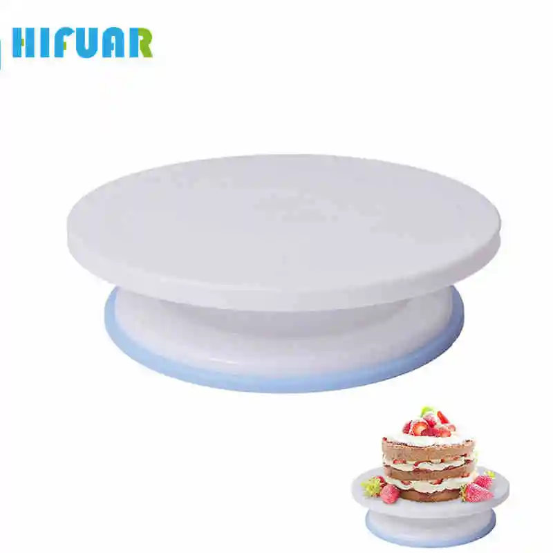 HIFUAR Plastic Cake Rotary Table Round Cakes Turntable Stand Rotating ...