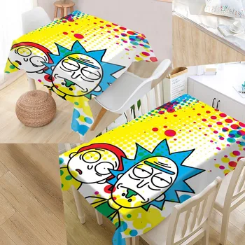 

Custom rick and morty Pattern Tablecloth Waterproof Oilproof Rectangular Home Wedding Tablecloth Textiles