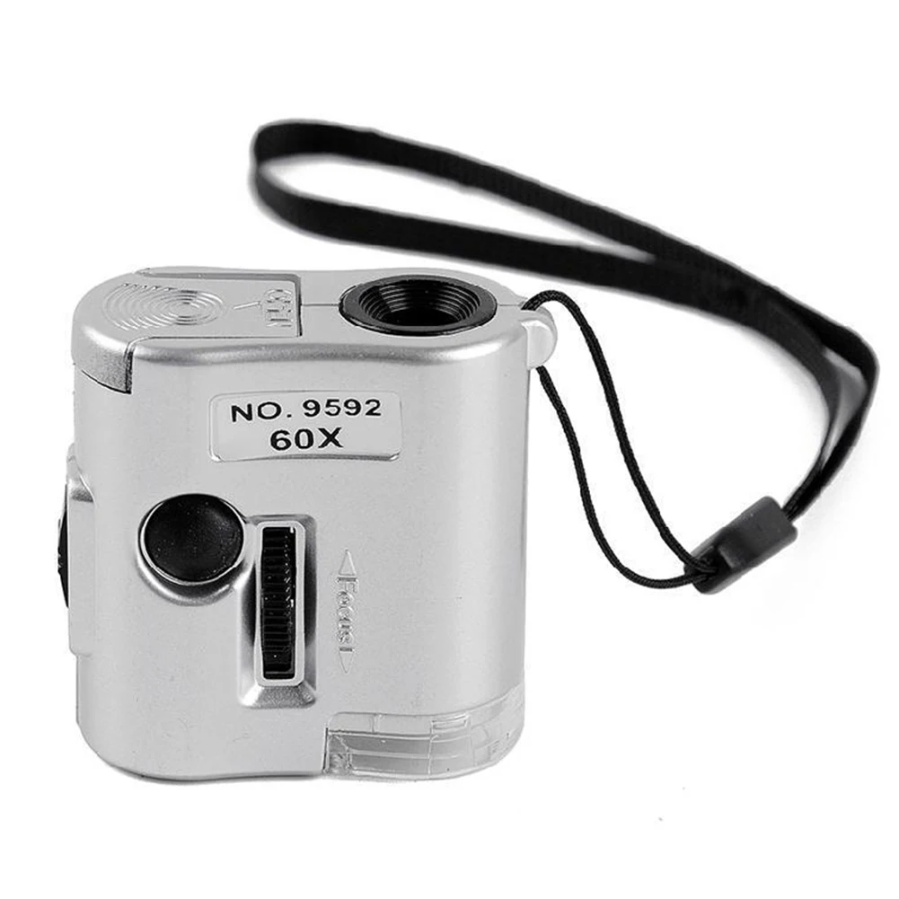 

60X Jewelry Ring Portable Practical Mini Fake Currency Detect Magnifier Low Consumption LED Light Microscope