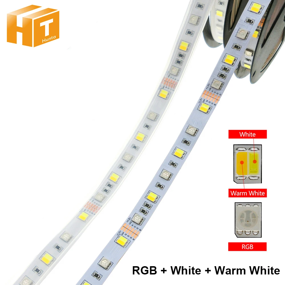 Светодиодная лента RGB + CCT 5050 12 в пост. Тока белый теплый 60 светодиодов/м 5 м/лот RGBW