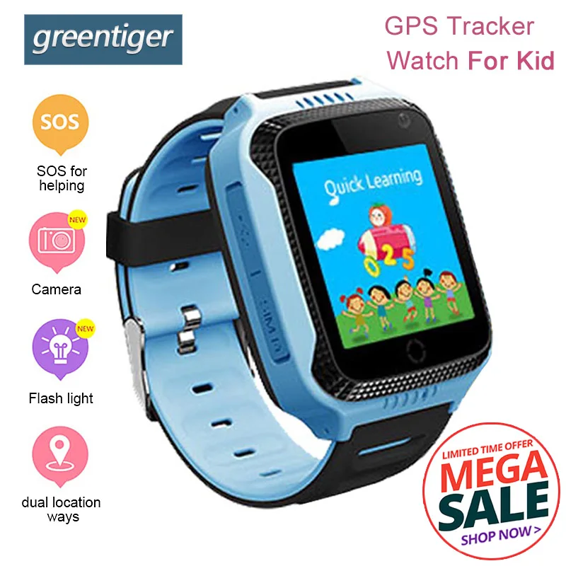 Greentiger Q528 GPS Kids Smart Watch Camera Lighting SOS Call Location Device Tracker for Kid Safe Smart Baby Watch PK Q100 Q90