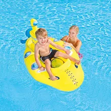 Детское забавное кольцо для купания, детские водные игрушки, надувные утолщенные безопасные Желтые Подводные лодки, лето