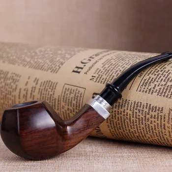 

Lighters and Smoking Accessories, Solid wood ebony pipe, Men's gift