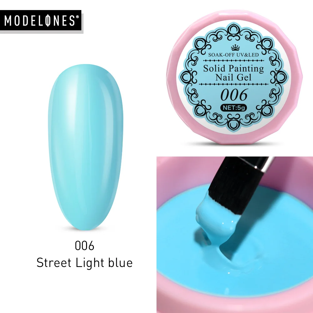 

Modelones Painting Glitter Led Nail Gel Polish Red Color Solid Drawing UV Nail Gel Hybrid Varnish Lacquer DIY Nail Design Gel
