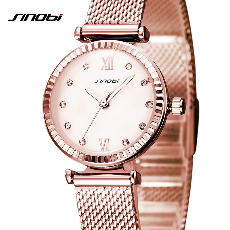 

Brand Sinobi Relogio Feminino Clock Women Wrist Watch Stainless Steel Watches Ladies Fashion Casual Watch Quartz Wristwatch 2017