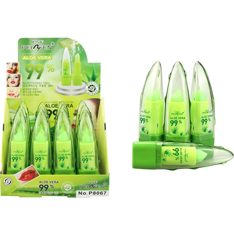 

1PC Change Color New Natural Lip Blam Jelly Lipstick 99% ALOE VERA Moistourizing Long Lasting Lip Makeup Temperatur